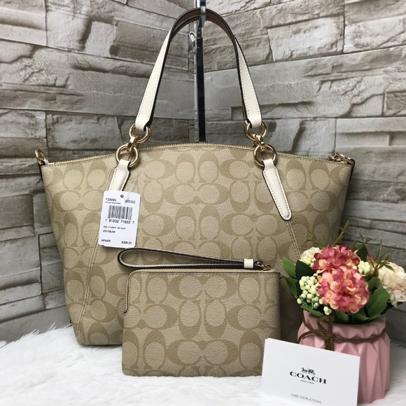 👜COACH SET🌺SMALL KELSEY SATCHEL & WRISTLET - Picture 2 of 8